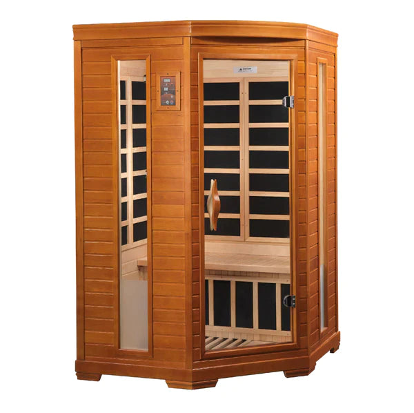 Golden Designs Dynamic Heming Elite 2-Person Corner Ultra Low Emf (Under 3Mg) Far Infrared Sauna -