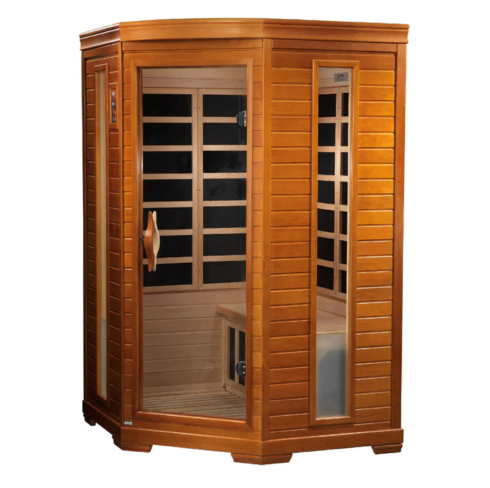 Golden Designs Dynamic Heming Elite 2-Person Corner Ultra Low Emf (Under 3Mg) Far Infrared Sauna -