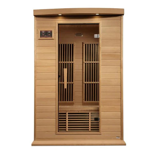 Golden Designs Maxxus 2-Person Near Zero Emf (Under 2Mg) Far Infrared Sauna Canadian Hemlock -