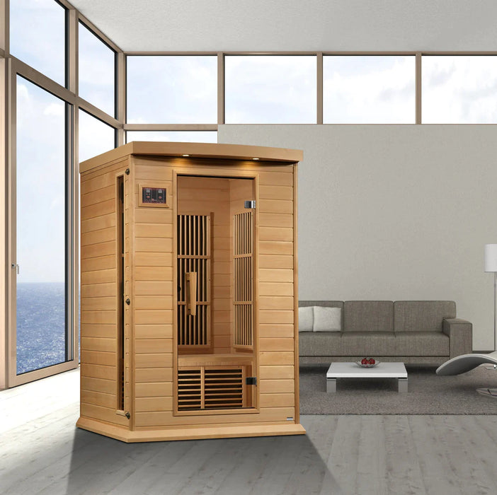 Golden Designs Maxxus 2-Person Near Zero Emf (Under 2Mg) Far Infrared Sauna Canadian Hemlock -