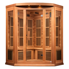 Golden Designs Maxxus 3-Person Corner Full Spectrum Near Zero EMF (Under 2MG) FAR Infrared Sauna Canadian Red Cedar - MX-M356-01-FS CED