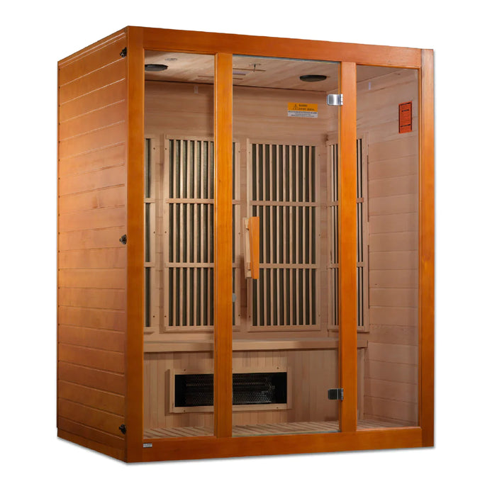 Golden Designs Maxxus Alpine Dual Tech 3 Person Corner Low Emf (Under 8Mg) Far Infrared Sauna