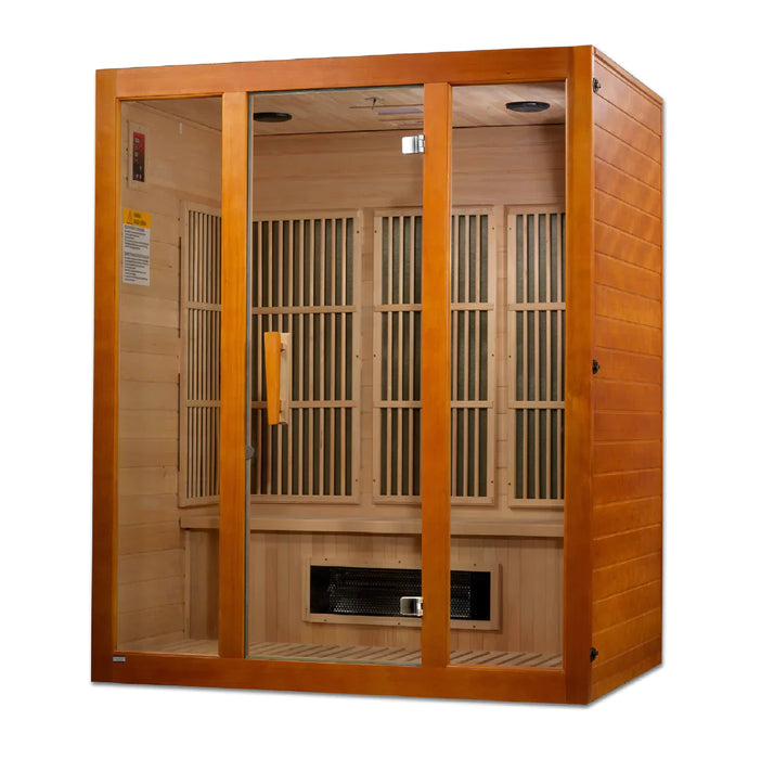 Golden Designs Maxxus Alpine Dual Tech 3 Person Corner Low Emf (Under 8Mg) Far Infrared Sauna