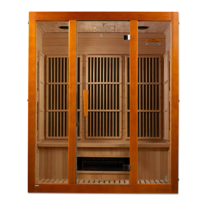 Golden Designs Maxxus Alpine Dual Tech 3 Person Corner Low Emf (Under 8Mg) Far Infrared Sauna