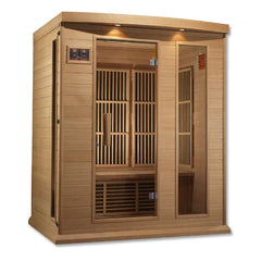 Golden Designs Maxxus 3-Person Near Zero EMF (Under 2MG) FAR Infrared Sauna Canadian Hemlock - MX-K306-01-ZF