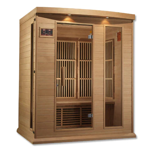 Golden Designs Maxxus 3-Person Near Zero Emf (Under 2Mg) Far Infrared Sauna Canadian Hemlock -