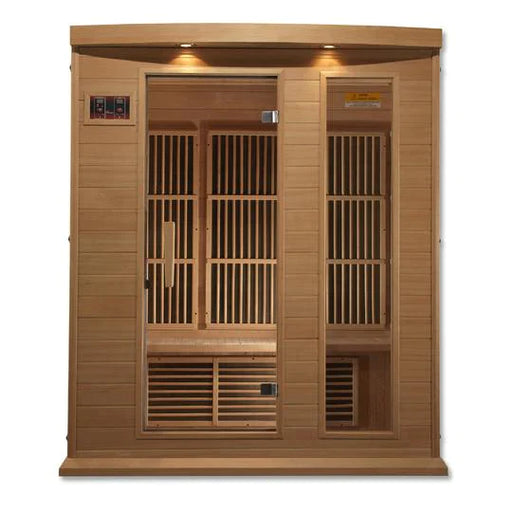 Golden Designs Maxxus 3-Person Near Zero Emf (Under 2Mg) Far Infrared Sauna Canadian Hemlock -