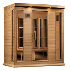 Golden Designs Maxxus 4-Person Corner Near Zero EMF (Under 2MG) FAR Infrared Sauna Canadian Hemlock - MX-K406-01-ZF