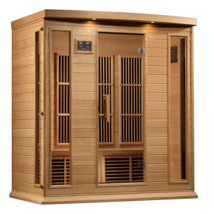 Golden Designs Maxxus 4-Person Corner Near Zero Emf (Under 2Mg) Far Infrared Sauna Canadian Hemlock