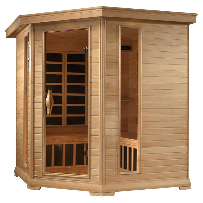 Golden Designs "Monte Carlo Elite" 4-5-person Corner PureTech Near Zero EMF Far Infrared Sauna - GDI-6445-01 - PrimeFair