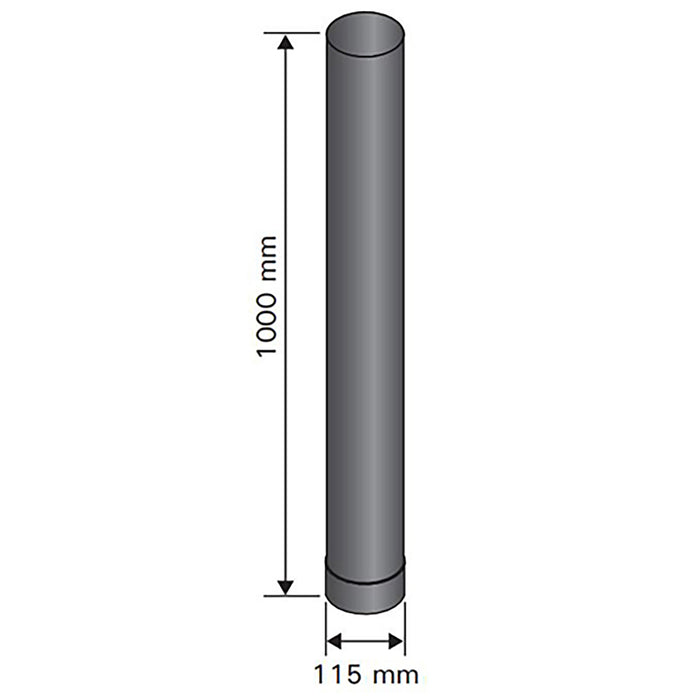 Harvia WZ115100 Sauna Stove Smoke Pipe, 1m x 115mm - image 3
