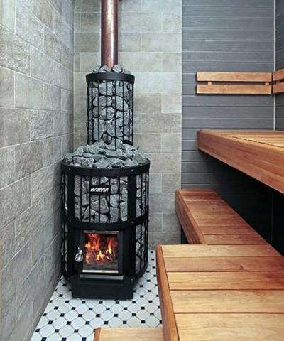 Harvia Legend Series 150 16kW Wood Stove Sauna Heater — interior bench layout