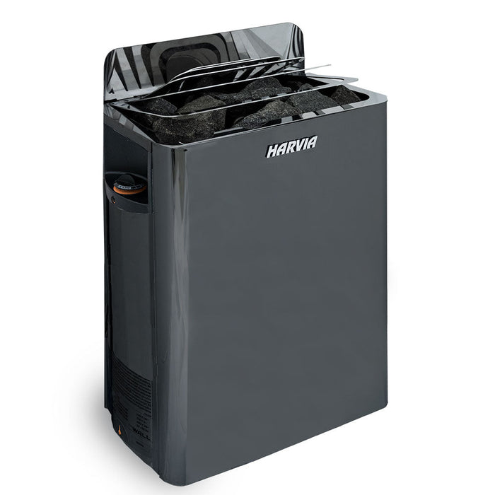 Harvia The Wall Series 8kW Electric Sauna Heater — interior bench layout