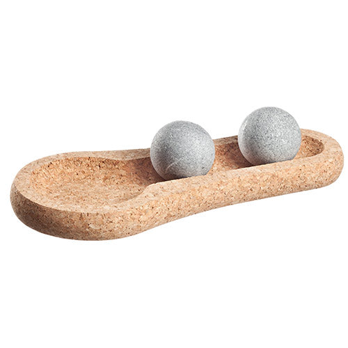 Hukka SoleJoy Sauna Massage Stones w/ Natural Cork Base, Spheres