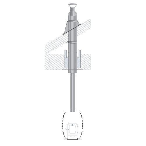 HUUM Thru-Ceiling Chimney Sauna Wood Stove Chimney Set, Thru-Ceiling