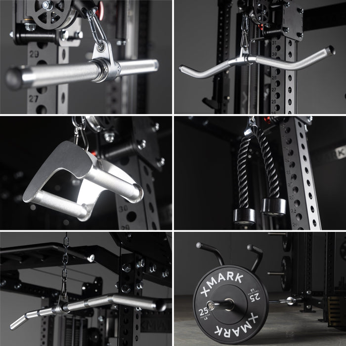 XMARK Commercial Power Rack Cable Machine, 440 lbs Total Stack Weight — in use demonstration