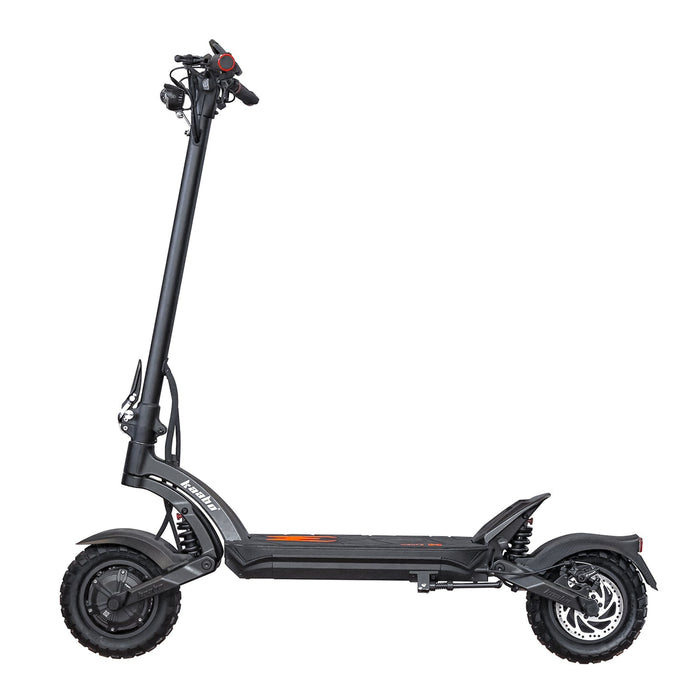 Side profile of Kaabo Mantis X Plus electric scooter with 10-inch pneumatic tires