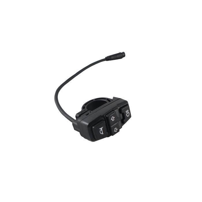 Kaabo USA Electric Scooter Horn, headlight, turn signal control button — side profile