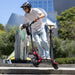 Kaabo Mantis 10 Lite electric scooter used for city commuting and campus riding and easily going off the curb to street level