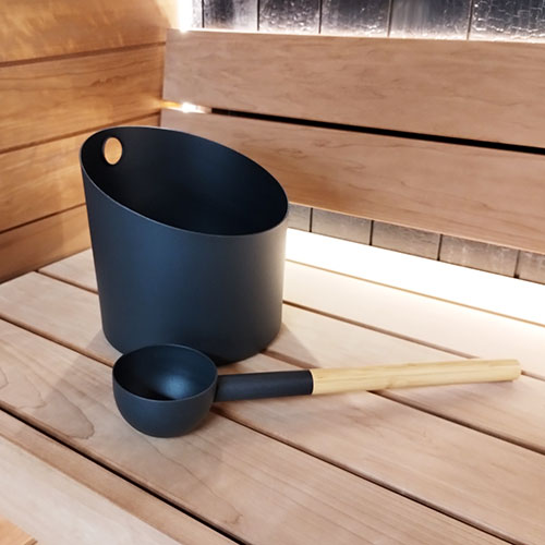 KOLO Sauna Set 4 Sauna Bucket and Ladle Set, Bamboo/Aluminum, 1.3 Gal - image 2