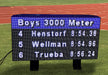 FinishLynx Lynx Portable Display LED panel showing race results