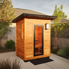 SunRay3 Person Contemporary Outdoor Sauna with Harvia 6kW Heater and Metal Roof | Seneca 300D5