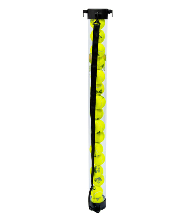 Back of Lobster ball pickup tube with tennis balls