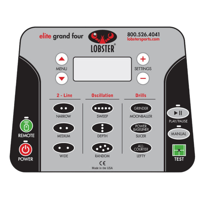 Lobster Elite Grand Four control panel close-up