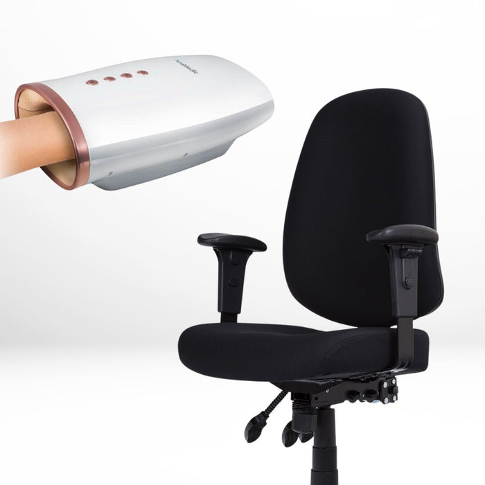 Titan Office Comfort Duo (OS-1028B Office Chair + OS-AA01 Hand Massager) Recovery Equipment — front view