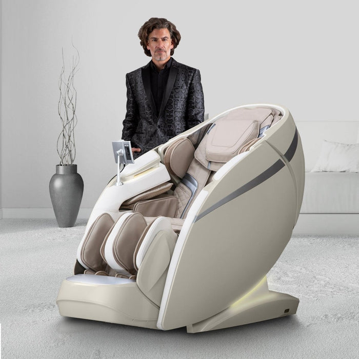 Osaki OS-Pro 4D DuoMax – 3D Massage Mechanism & Voice Control feature highlight infographic