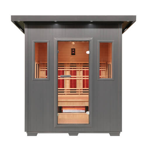 SunRay Pacific 4-Person Outdoor Infrared Sauna 400D6 — interior bench layout