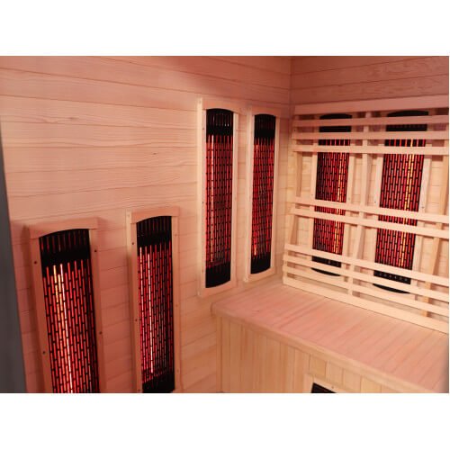 SunRay Pacific 4-Person Outdoor Infrared Sauna 400D6 — interior lighting