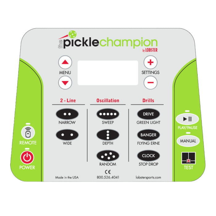 Lobster Pickle Champion control panel close-up