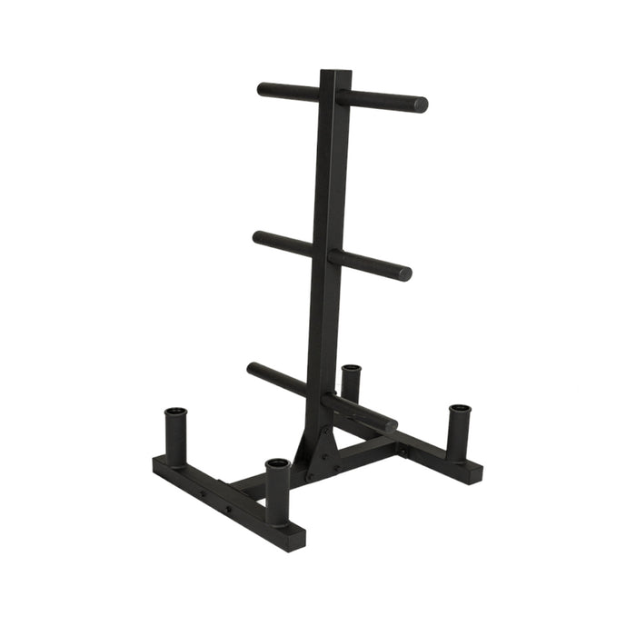 Paradigm BHPT bar holder and plate tree - main product view showing Olympic bars and plates stored