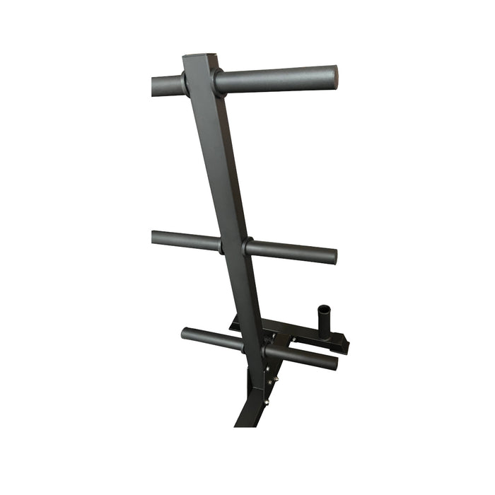 Paradigm BHPT bar holder and plate tree - rear angle view showing side angle with plates