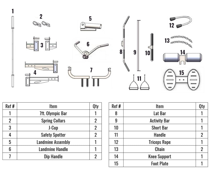 Paradigm DSHR-2S+ 2-Stack Training System - accessory view showing optional add-ons