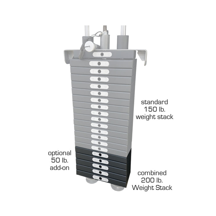 Paradigm GX6 50 lb Add-On weight stack add-on - weight stack detail view for home and light-commercial gyms