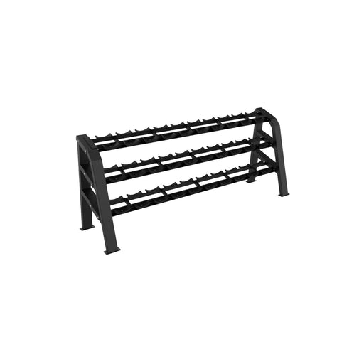 Paradigm PC-ST44 3-tier saddle dumbbell rack - alternate angle view showing saddle and frame detail