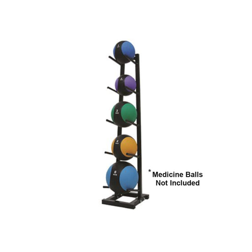 Paradigm MBR-5 single medicine ball rack - alternate angle view showing steel frame detail