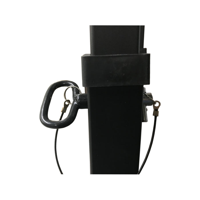 Paradigm SQST Portable Squat Stands with Spotters and J-Cups - rear angle view of the stand base