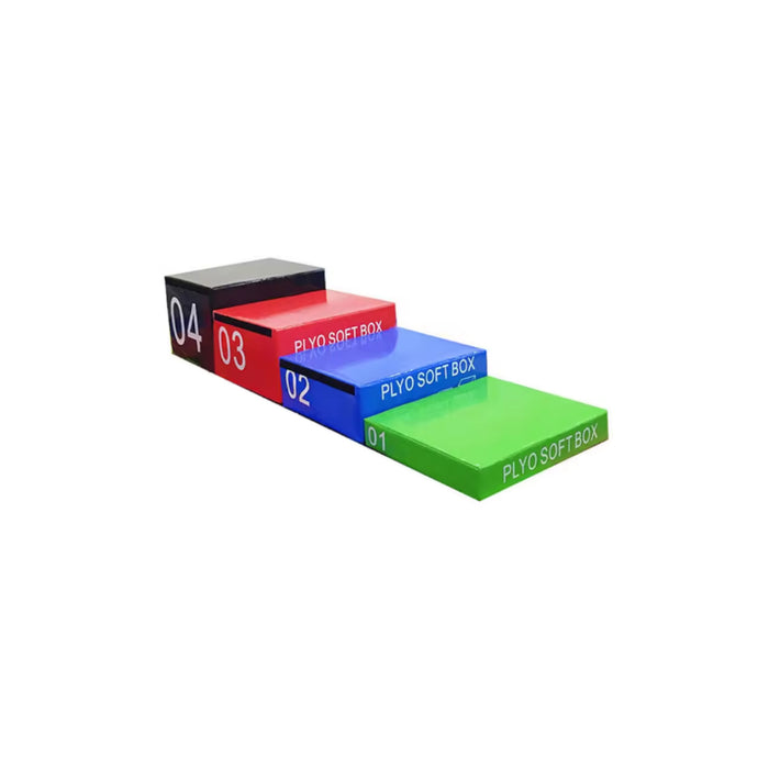 Paradigm S-PLY stackable plyo box set - alternate angle view showing green level 01 box