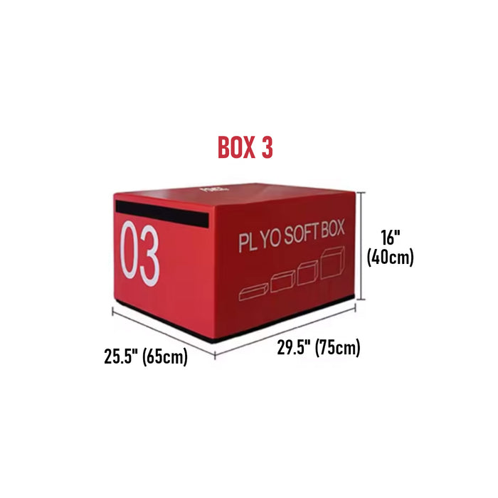 Paradigm S-PLY stackable plyo box set - rear angle view showing anti-skid vinyl top