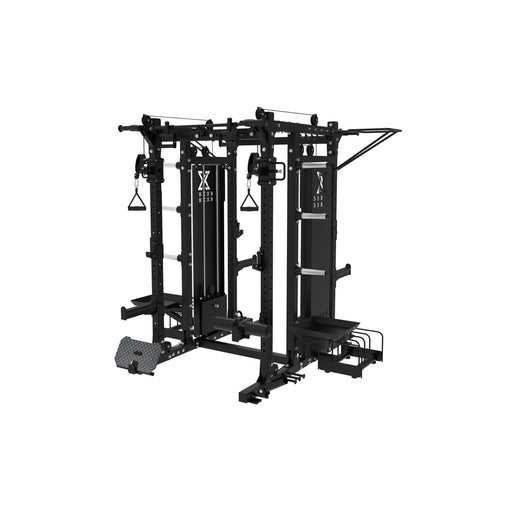 Paradigm X-HRFT2 2-Sided Half Rack and Functional Trainer - front angle view showing both lifting locations