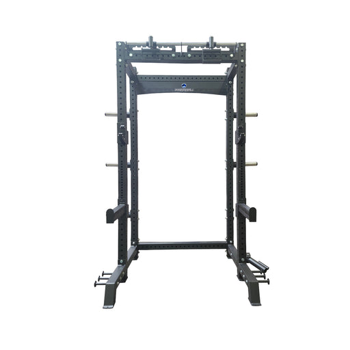 Paradigm X-HR X-Series Half Rack with Landmine and Pull-Up Handles - alternate view showing the pivoting pull-up handles
