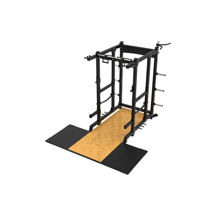 Paradigm X-MPPC-PLAT Power Cage and Platform - front angle view of the cage on the T-lifting platform