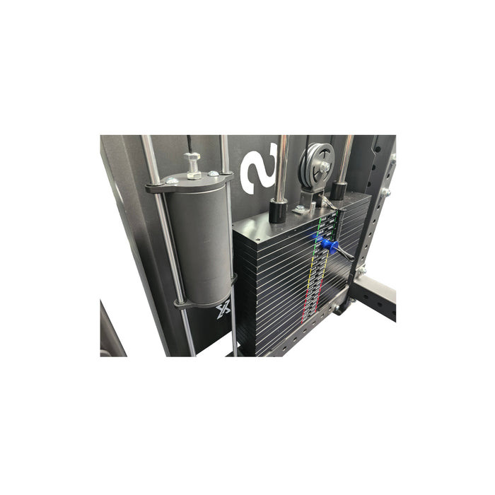 Paradigm X-TS PRO All-In-One Training System - detail of the safety spotters on the half rack
