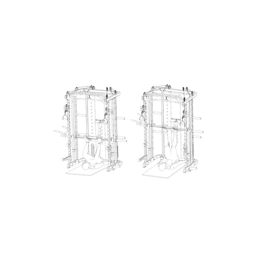 Paradigm X-OPT-VLP X-Series vertical leg press - alternate angle view showing leg press setup on rack