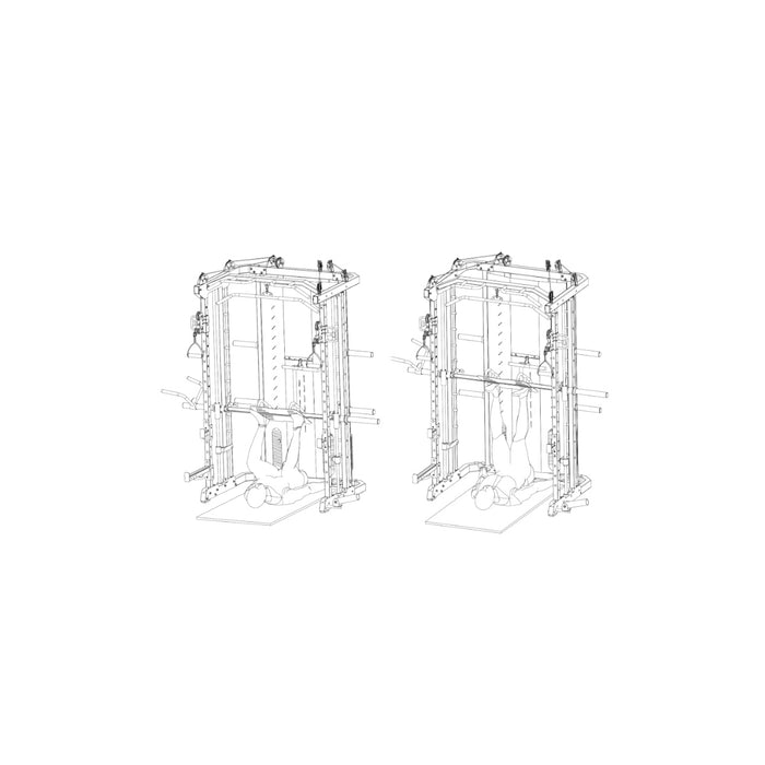 Paradigm X-OPT-VLP X-Series vertical leg press - alternate angle view showing leg press setup on rack