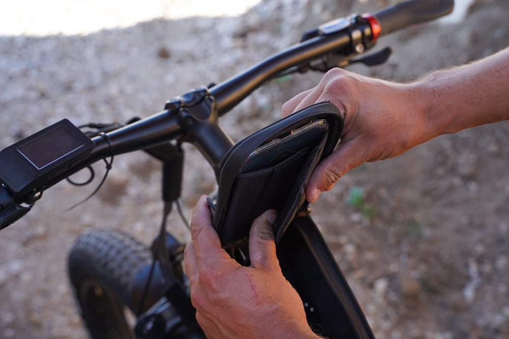 Bakcou Phone Bag — full bike view