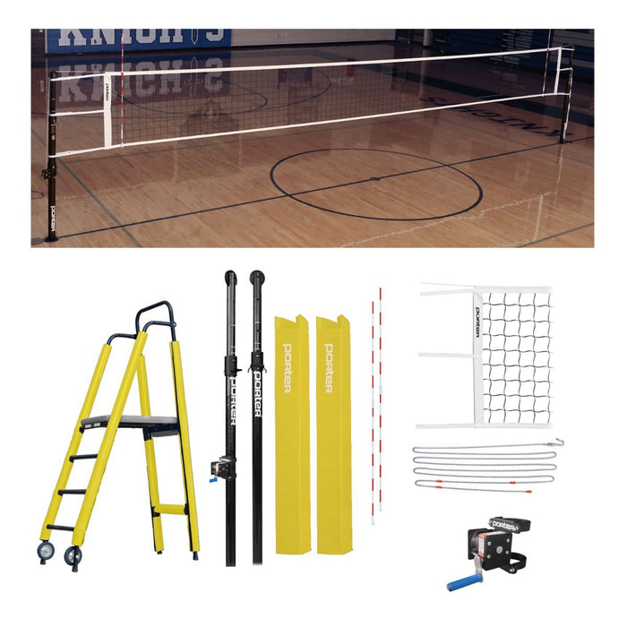 Porter Powr Carbon Il Vb Competition Plus Package Yellow Gold Volleyball Systems